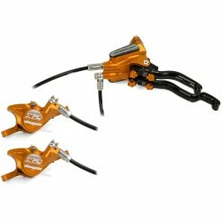 Frein à Disque Hope Tech 3 X2 DUO (sans Disque) -vélo Soldes Hope Tech 3 X2 DUO Disc Brake No Rotor Disc Brake Callipers Orange T3X2DCL