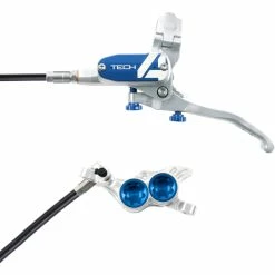 Hope Tech 4 E4 Brake - No Rotor -vélo Soldes Hope Tech 4 E4 Brake No Rotor Disc Brake Callipers SIlver Blue T4E4ZSBL