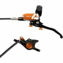 Frein Hope Tech 4 X2 (sans Disque) -vélo Soldes Hope Tech 4 X2 Brake No Rotor Disc Brake Callipers Black Orange T4X2CL