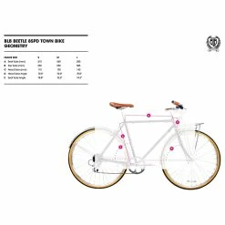 BLB Brick Lane Bikes Coccinelle Town 8 Vitesses - Noir -vélo Soldes beetle size table